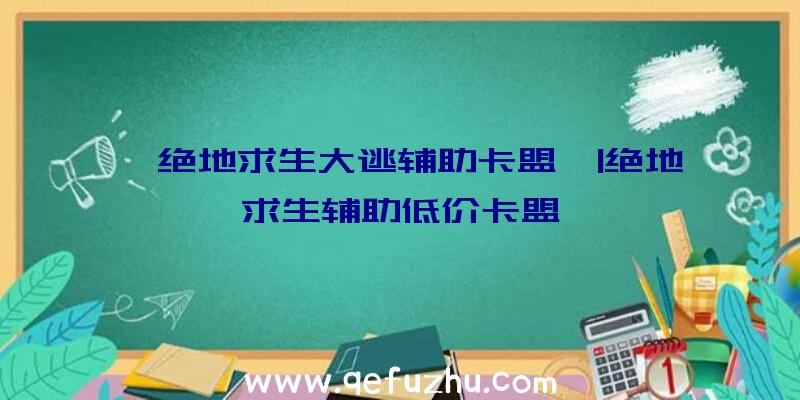 「绝地求生大逃辅助卡盟」|绝地求生辅助低价卡盟